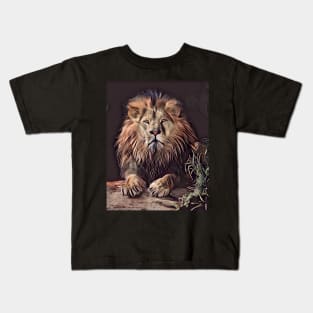 A menacing lion Kids T-Shirt